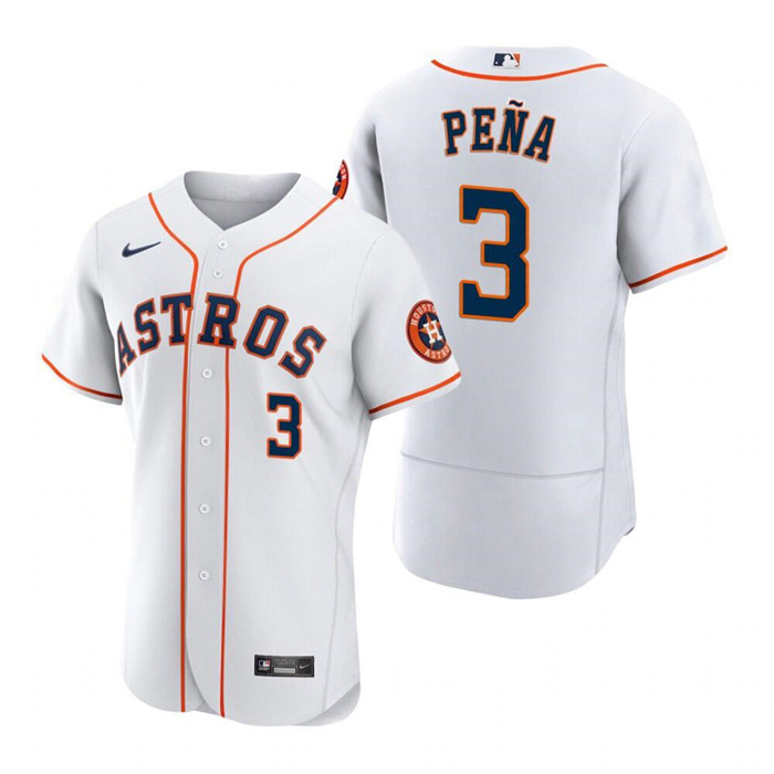 Men's Houston Astros #3 Jeremy Peña White Flex Base Stitched Jersey